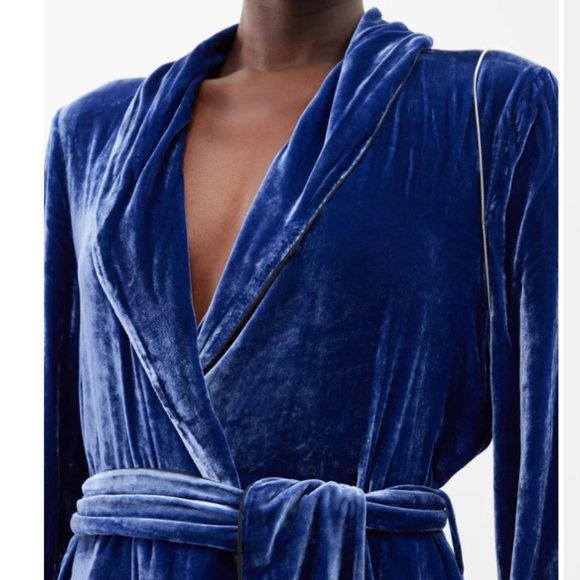 SLEEPING WITH JACQUES The Bon Vivant belted piped velvet robe and pants - Picture 5 of 15